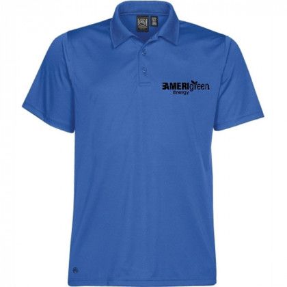 Custom Logo Men's Eclipse H2X-Dry Pique Polo - Azure blue