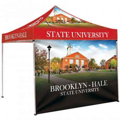 Custom 10' Square Canopy Tent with Full Color Wall - Back