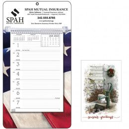 Custom Weekly Memo Calendar with Personalized Message - Patriotic