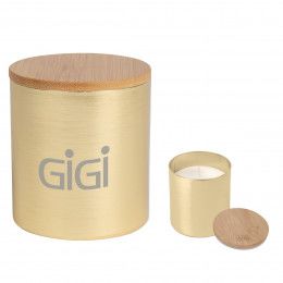 Logo Imprinted Anaheim Aluminum Candle - Gold