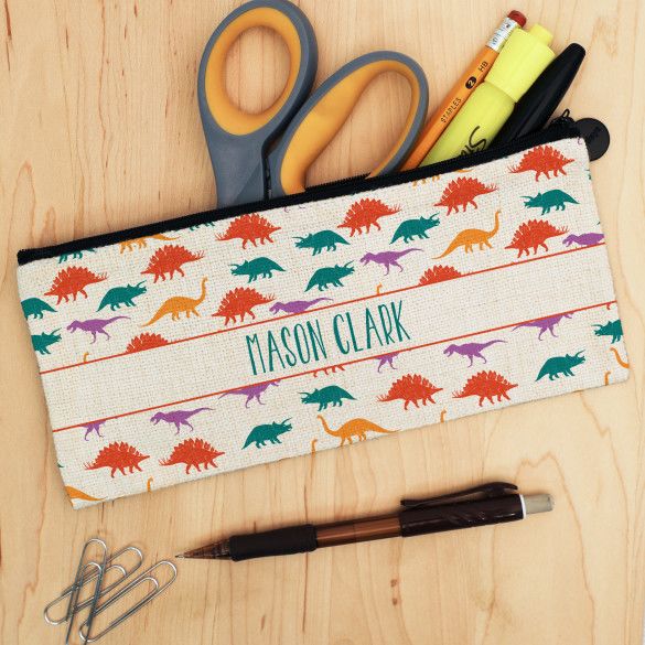 Prehistoric Friends Personalized Pencil Case