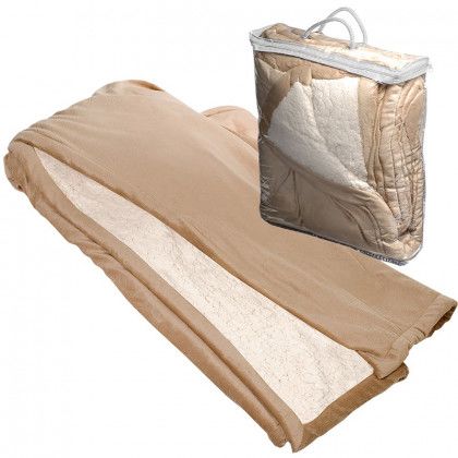 Tan Embroidered Micro Mink Sherpa Blanket