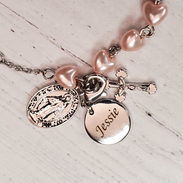 Personalized Rosary Bracelet For Baby | Personalized Rosary Bracelet For Girls