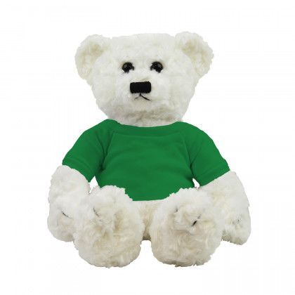 White Dexter Stuffed Animal with Imprinted Shirt