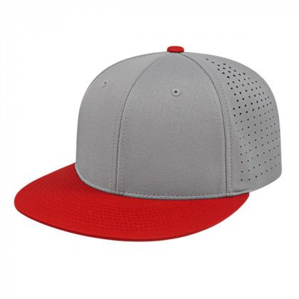 Silver Red Custom Flexfit Perforated Performance Cap