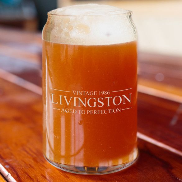 Aged To Perfection Personalized Beer Can Glass