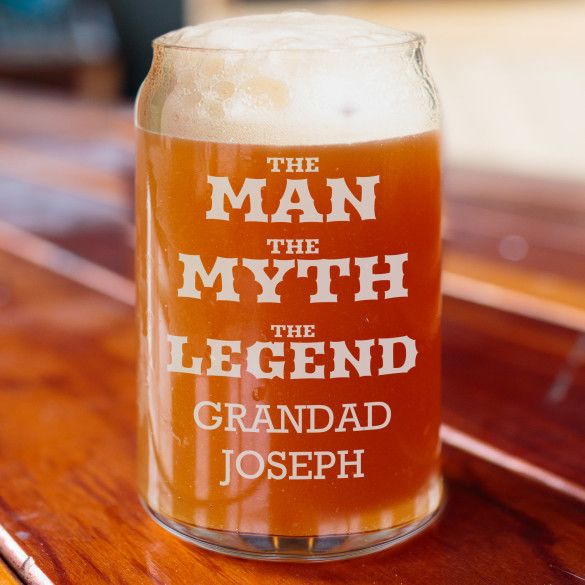 The Man The Myth The Legend Custom Beer Can Glass - 16oz