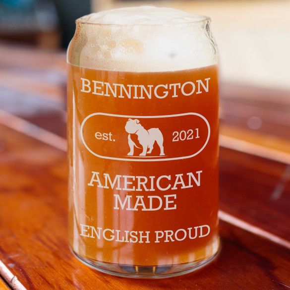 English Proud Personalized Beer Can Glass - 16oz