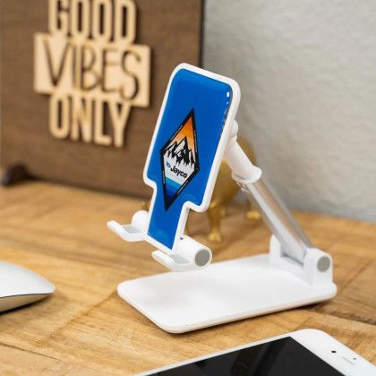 Printed Logo Tele-port Phone Stand - Side view