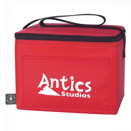 Printed 100% RPET Non-Woven Cooler Bag - Red