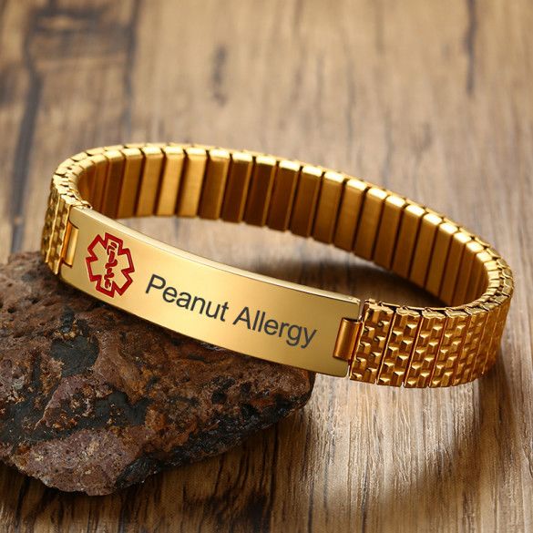 Gold Medical Stretch Bracelet