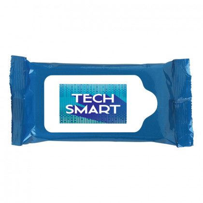 Custom Antibacterial Wipes in Blue Pouch | Bulk Hand Sanitizer Wipes