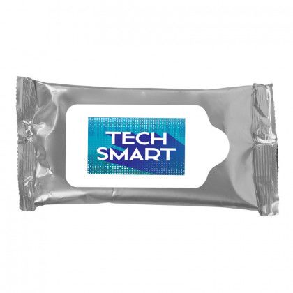 Custom Antibacterial Wipes in Silver Pouch | Bulk Hand Sanitizer Wipes