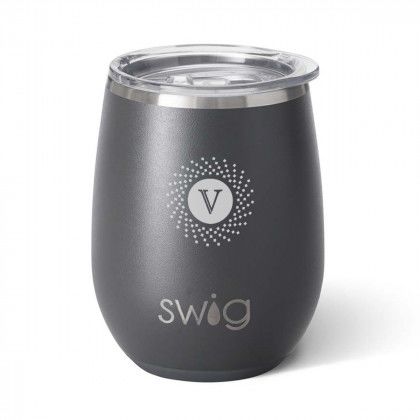 Custom 14 oz Grey Swig Life Stemless Wine Tumbler