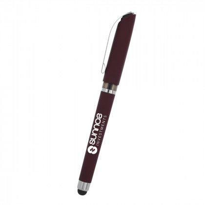 Imprinted Avendale Velvet Touch Stylus Gel Pen - Maroon