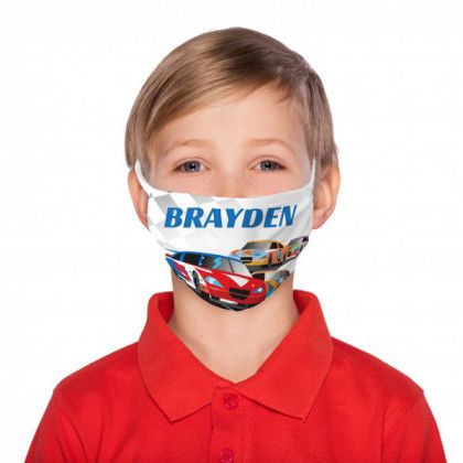 Personalized Race Cars Kids Face Mask