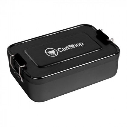 Printed Grip Latch Aluminum Bento Box - Black