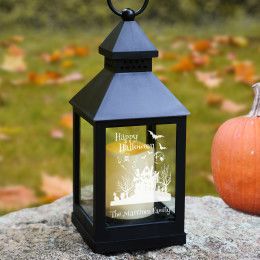 Halloween Haunted House Personalized Candle Lantern