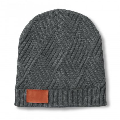 Custom Leeman Trellis Knit Beanie - Charcoal Heather