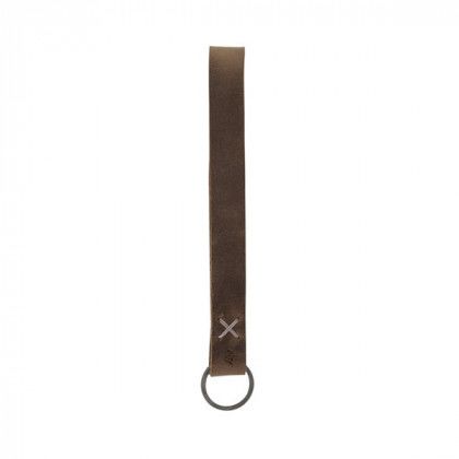 Promo Hayward Leather Wrist Keychain - Distressed brown/white