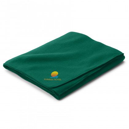 Promotional Budget Fleece Blanket - Hunter green