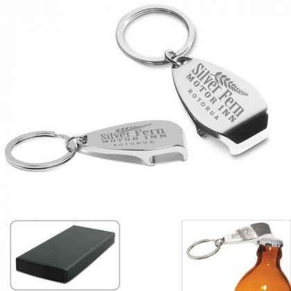 Laser Engraved Bottle Opener Metal Keyholder