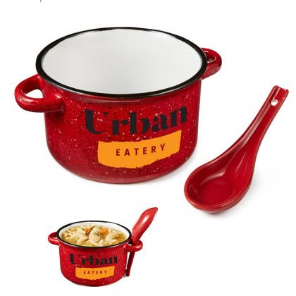 Promo 20 oz Campfire Soup Bowl with Spoon