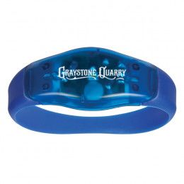 olorful promotional flashlight wristband with button cell batteries and on/off push button - Blue/Blue