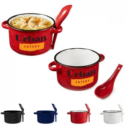 Promo 20 oz Campfire Soup Bowl with Spoon - Colors