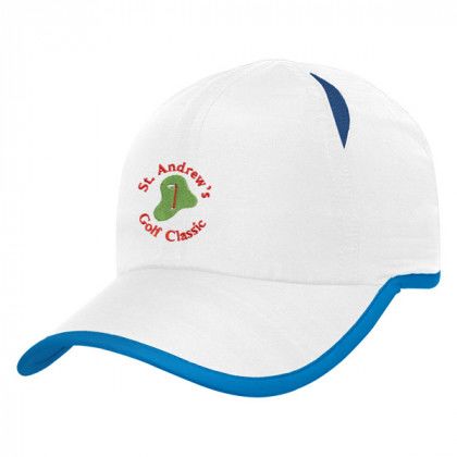 Hit-Dry Cap Custom Embroidered White Blue