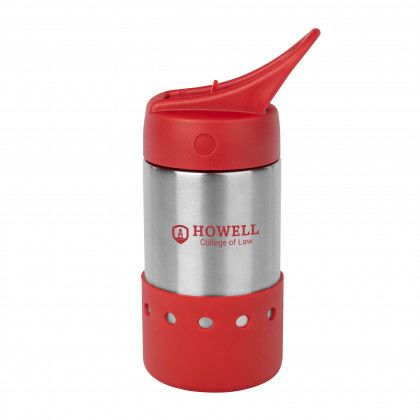 Printed 14 oz Stainless Steel Rockwell Bottle - Silver with Red