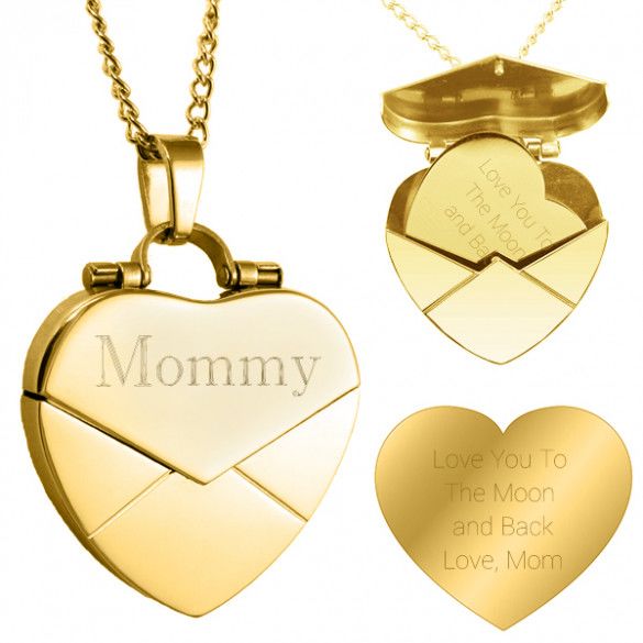 Heart Necklace Locket With Photos Gold Heart Necklace Daughter Mother Gift  Personalised Name Necklace Child's Necklace MED HEART LOCKET 