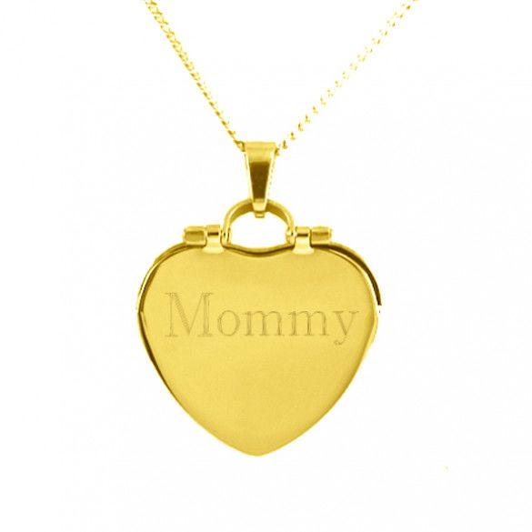 Personalized Gold Heart Locket For Her | Gold Heart Locket With Engraving