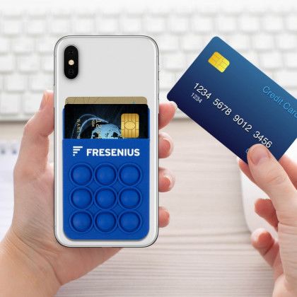 Custom Popper Stress Reliever Silicone Phone Wallet | Logo Stress Toys