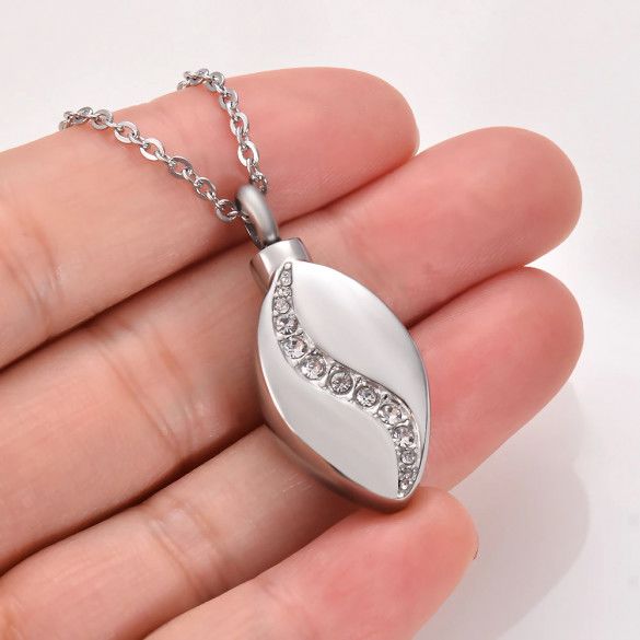 Engraved Teardrop Cremation Necklace