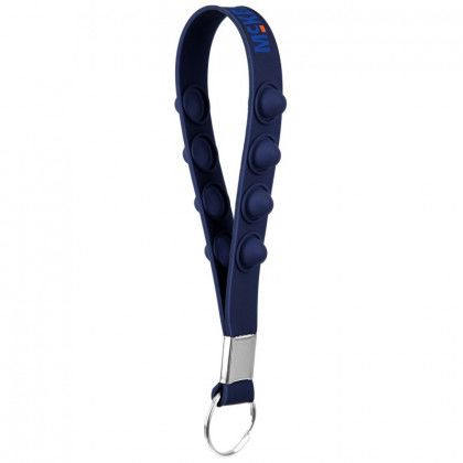 Imprinted Logo Popper Stress Reliever Key Chain - Navy blue