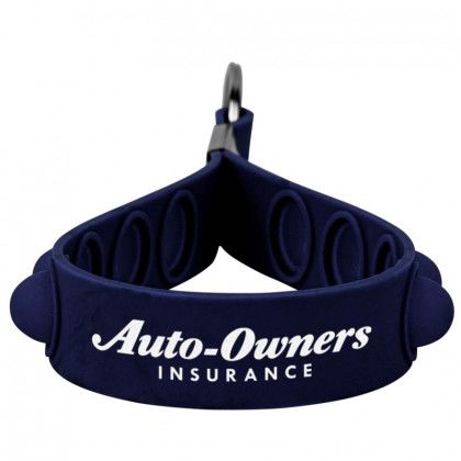 Imprinted Logo Popper Stress Reliever Key Chain - Navy blue top