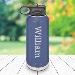 Navy Blue Polar Camel Water Bottle With Name - 20oz