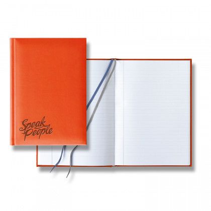 Italian Made Debossed Castelli Medium Tucson Orange Notebook