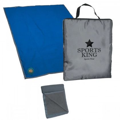 Reversible Fleece/Nylon Blanket with Carry Case - Silk Screen