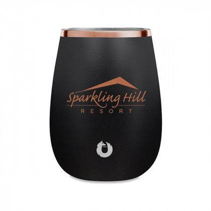 Printed Snowfox 13 oz Stemless Wine Tumbler - Black