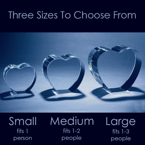 Crystal Heart Sizes and Dimensions