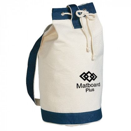 NNatural Red Heavy Canvas Cotton Boat Tote - Natural/Blue