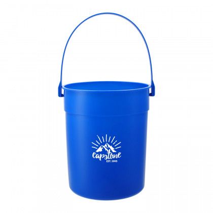 Printed Blue 87oz Pail with Handle | Logo Beach Giveaways