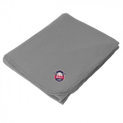 Embroidered Gray Ridgeport Fleece Blanket