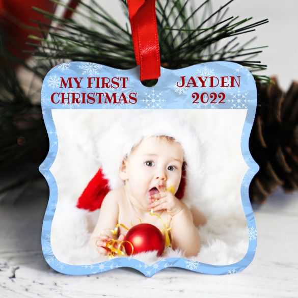 My First Christmas Photo Personalized Ornament