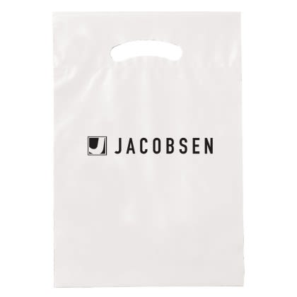 Printed 9 x 13 Fold-Over Reinforced Die Cut Bag - Clear