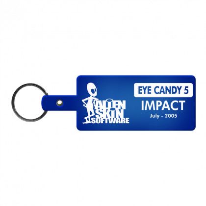 Translucent Blue Soft Rectangular Key Tag