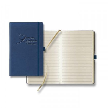 Custom Italian Made Tucson Medium Ivory Journal - Royal blue