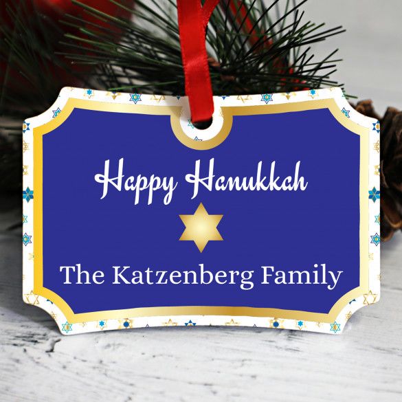 Happy Hanukkah Berlin Style Personalized Holiday Ornament